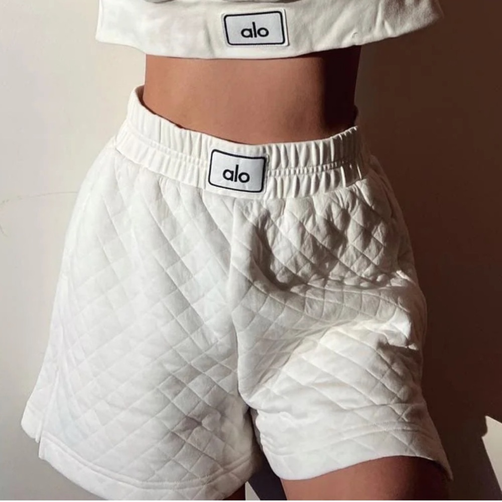 Alo Quilted Arena Boxing Short in Ivory